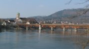 Pont en bois reliant la Suisse et l´Allemagne. 